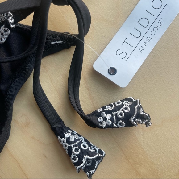 Anne Cole Studio | Black Eyelet Side-Tie Bikini Bottoms - Picture 5 of 8